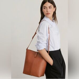 Jenni Kayne Leather Bucket Bag Cognac